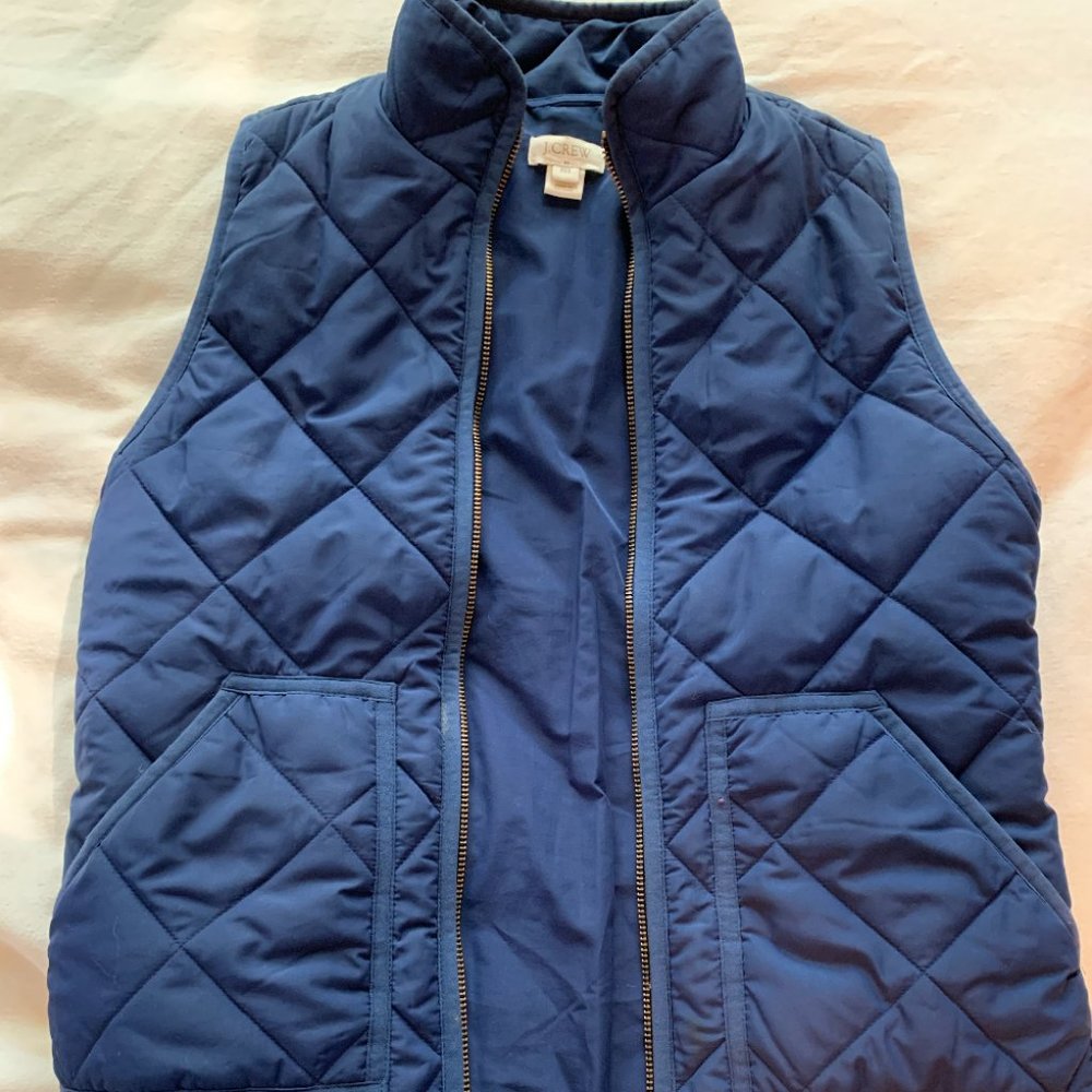 JCrew XXS/XS Quilted Vest Navy Blue